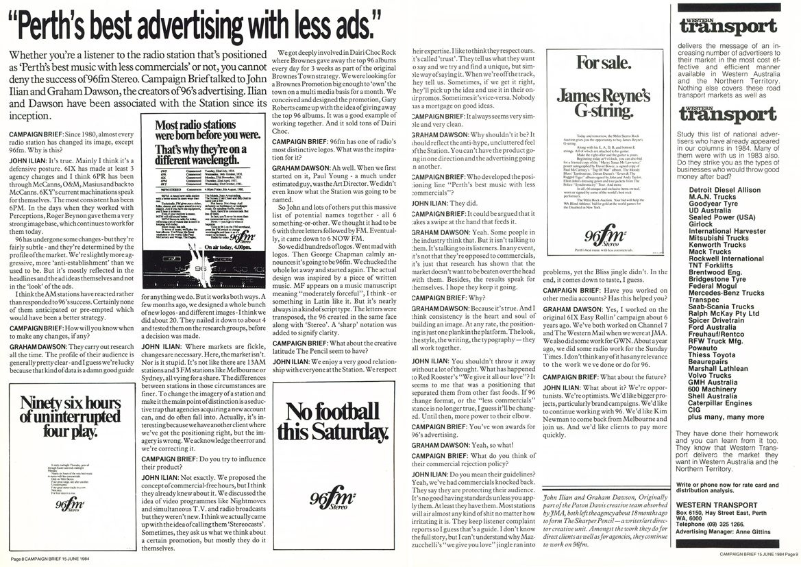 1984.06.15 - Article - Perths best advertising with less ads - Campaign Brief WA.png