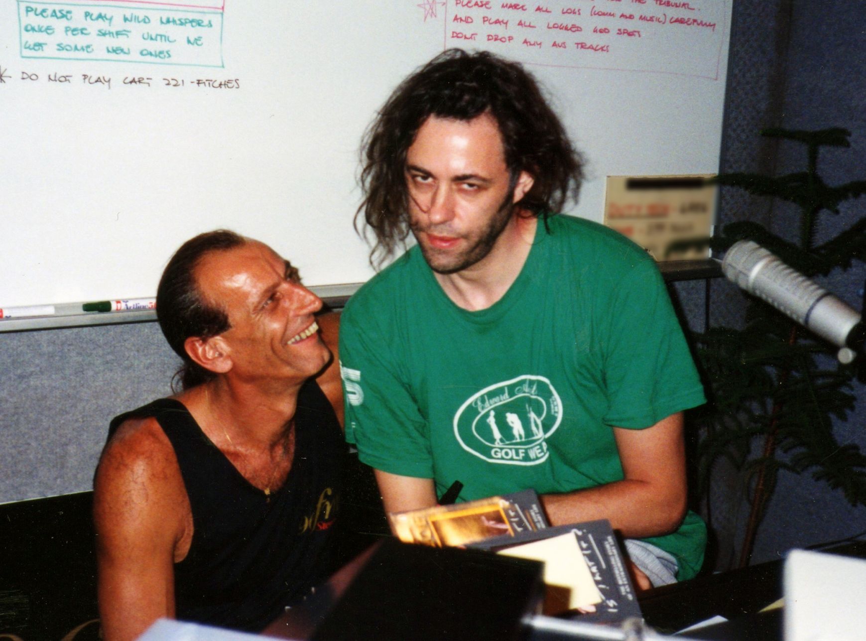 1990.07.xx - Bob Geldof and Fred Botica in the On Air Studio - 02 - 111 Wellington Street.JPG